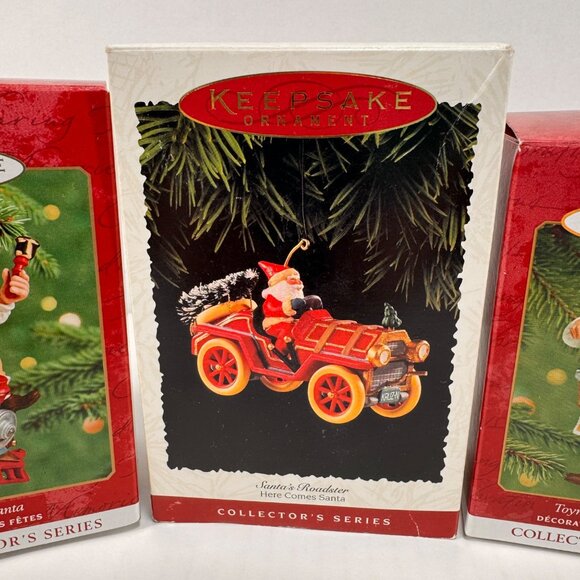 3 Hallmark Keepsake Ornaments Toymaker Santa Here Comes Santa Claus - Picture 3 of 6